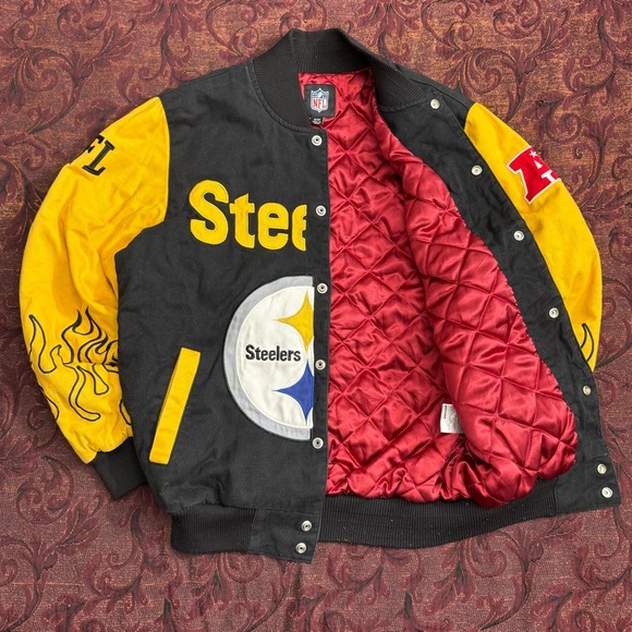 VTG Pittsburg Steelers NFL Flame Jacket - Picture 3 of 8